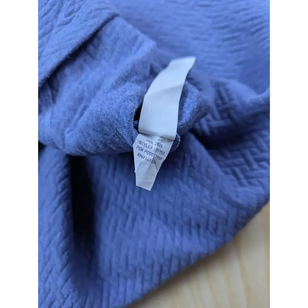 Rhone Men's XL Quilted Snap Pullover Blue Textured Side Zip